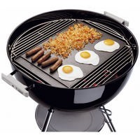 Reversible cast iron griddle charcoal barbecue